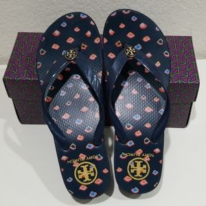 *Tory Burch - Navy/Mini Fiori Wedge Flip Fl…